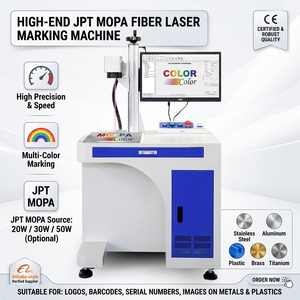 New Industrial 50W Fiber Laser Marking for Metal JPT MOPA Source Color Marking Machine PLT/BMP for Stainless Steel 2026 CE