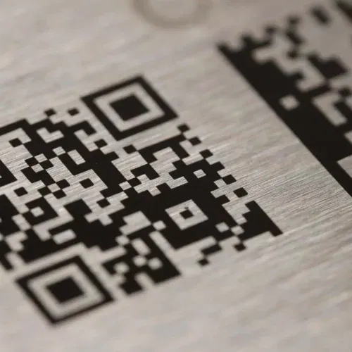 Laser Etched Micro QR Code on PCB Metal Shielding